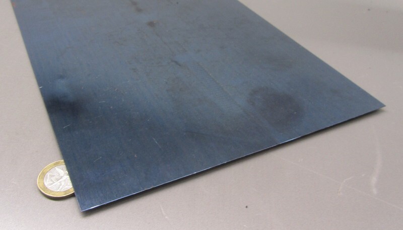 1095 Hard Blue Tempered Spring Steel Shim .030″ Thick x 8.00″ Wide x 24″ Long
