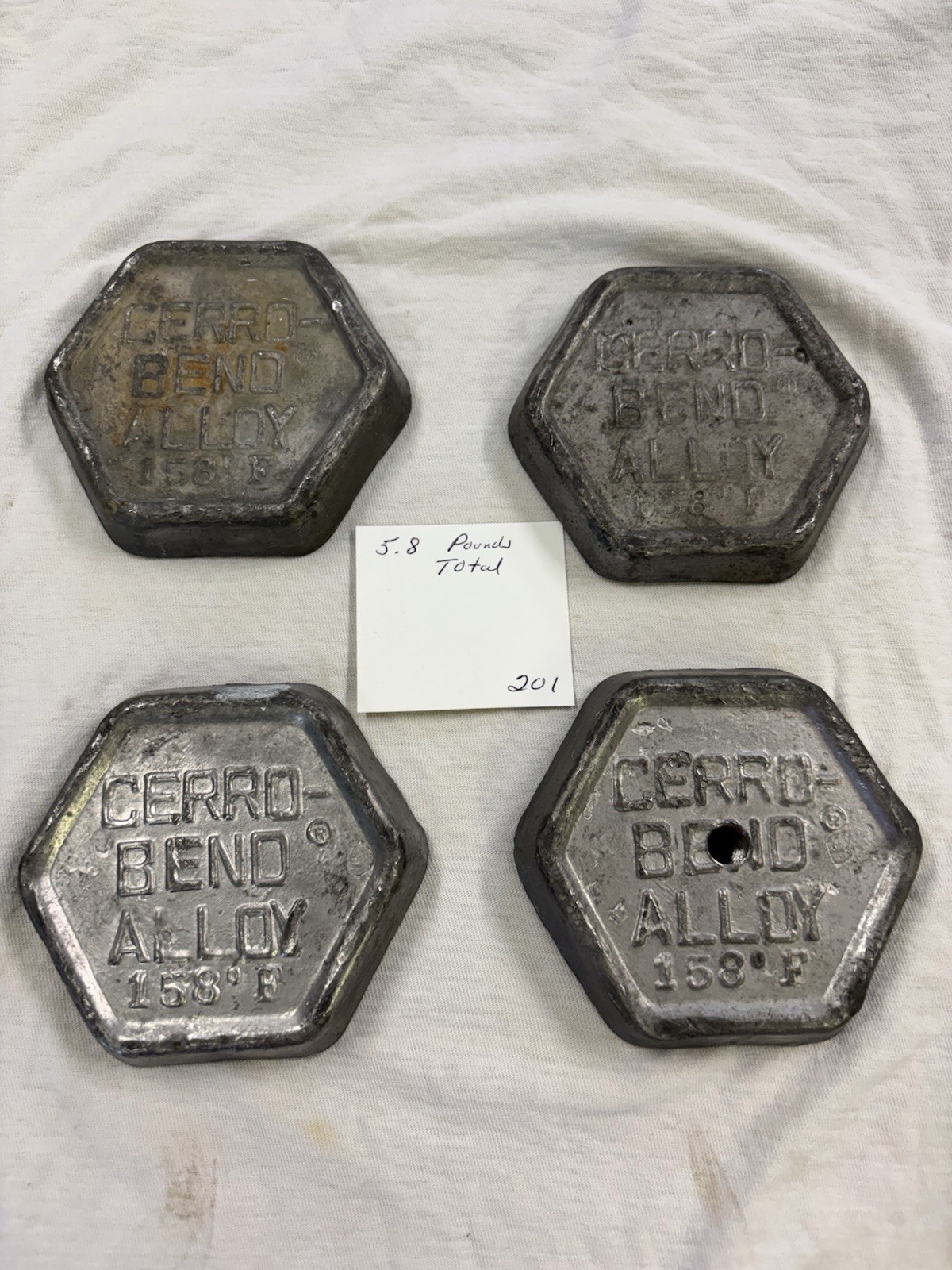 Cerro-Bend Alloy 158°F Low Melting Point Ingot, 5.8 Pounds Total Weight