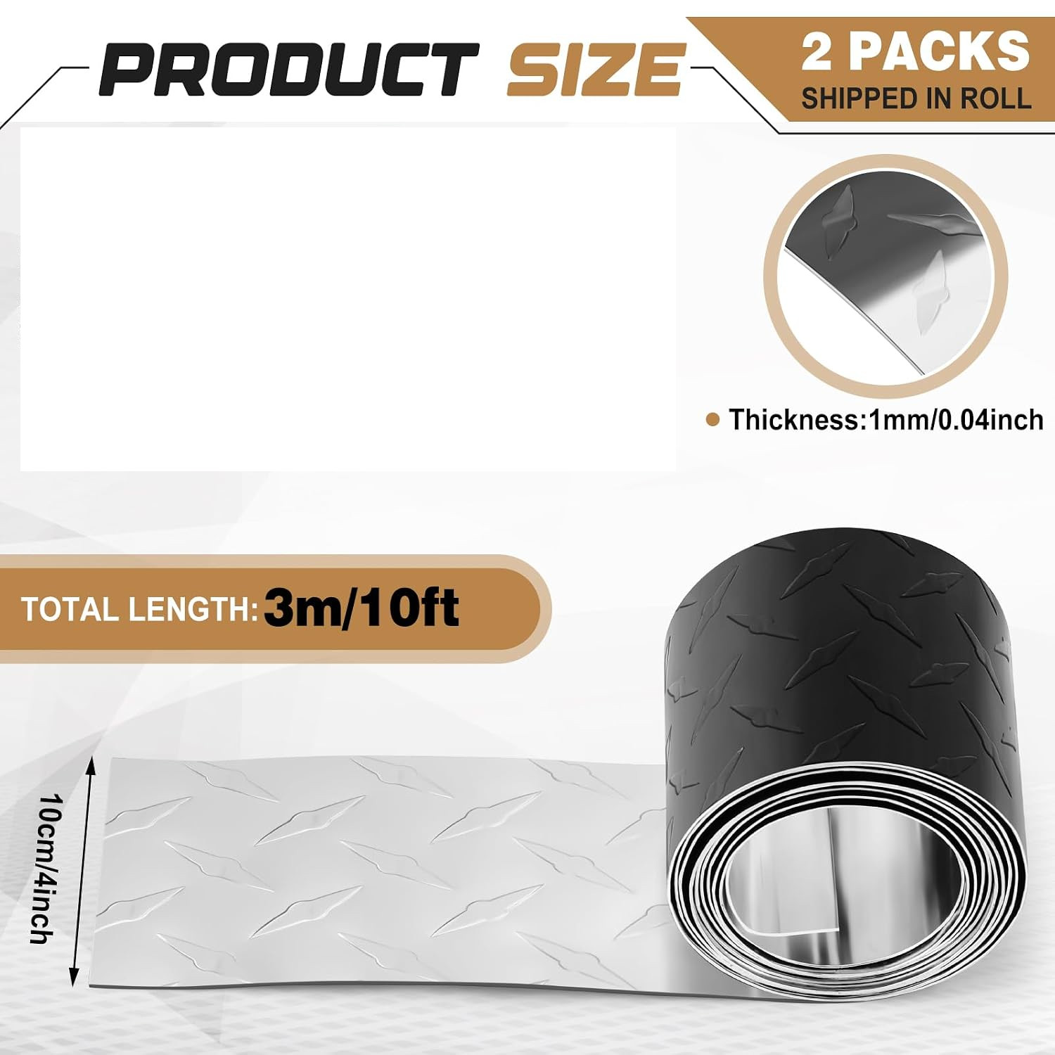 Gisafai 2 Packs Diamond Plate Sheet Metal Aluminum Heavy Duty Tread Non-Slip Dia