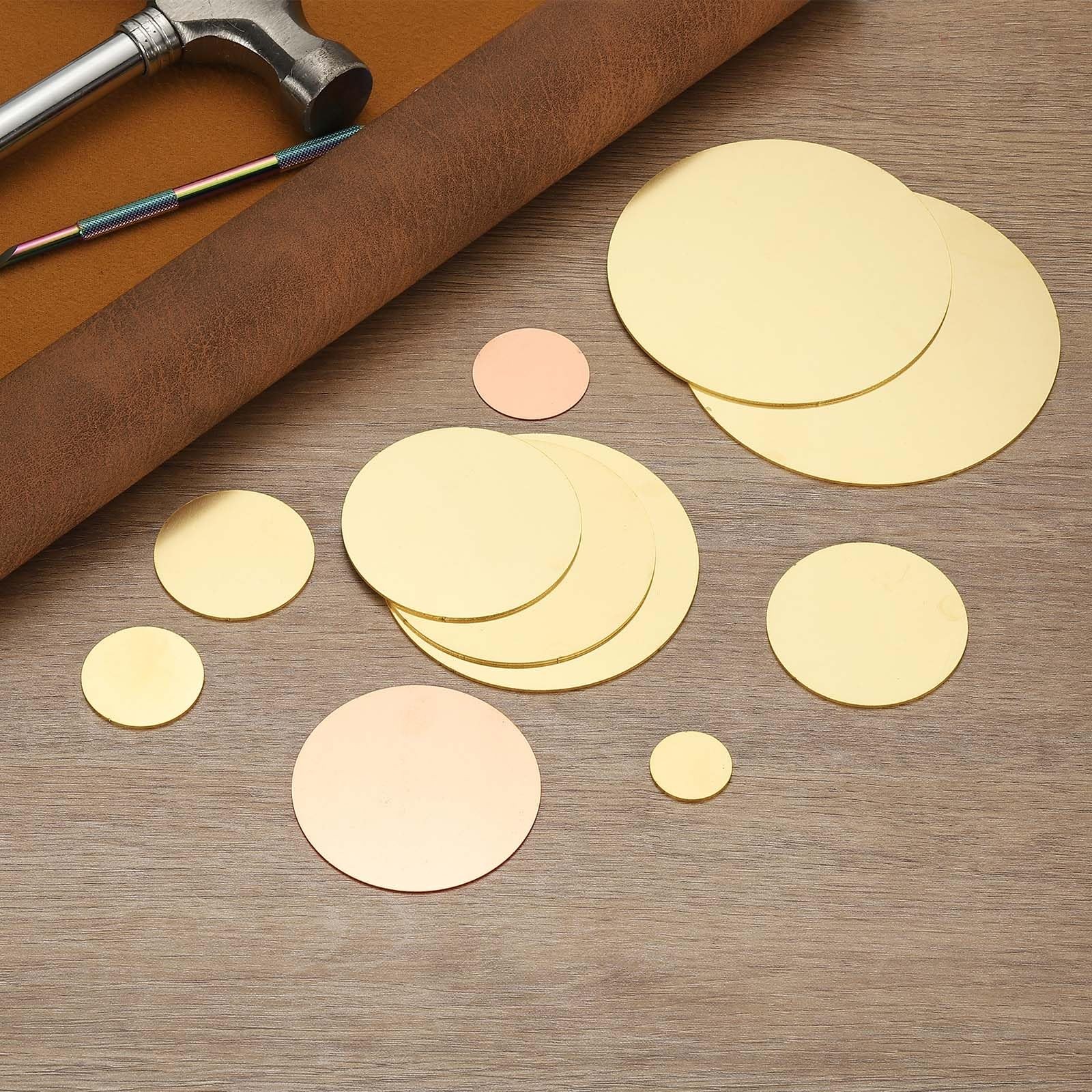 4 Pcs Round Copper Plate, 90mm Round Copper Sheet Metal Disc Blank Circle for…