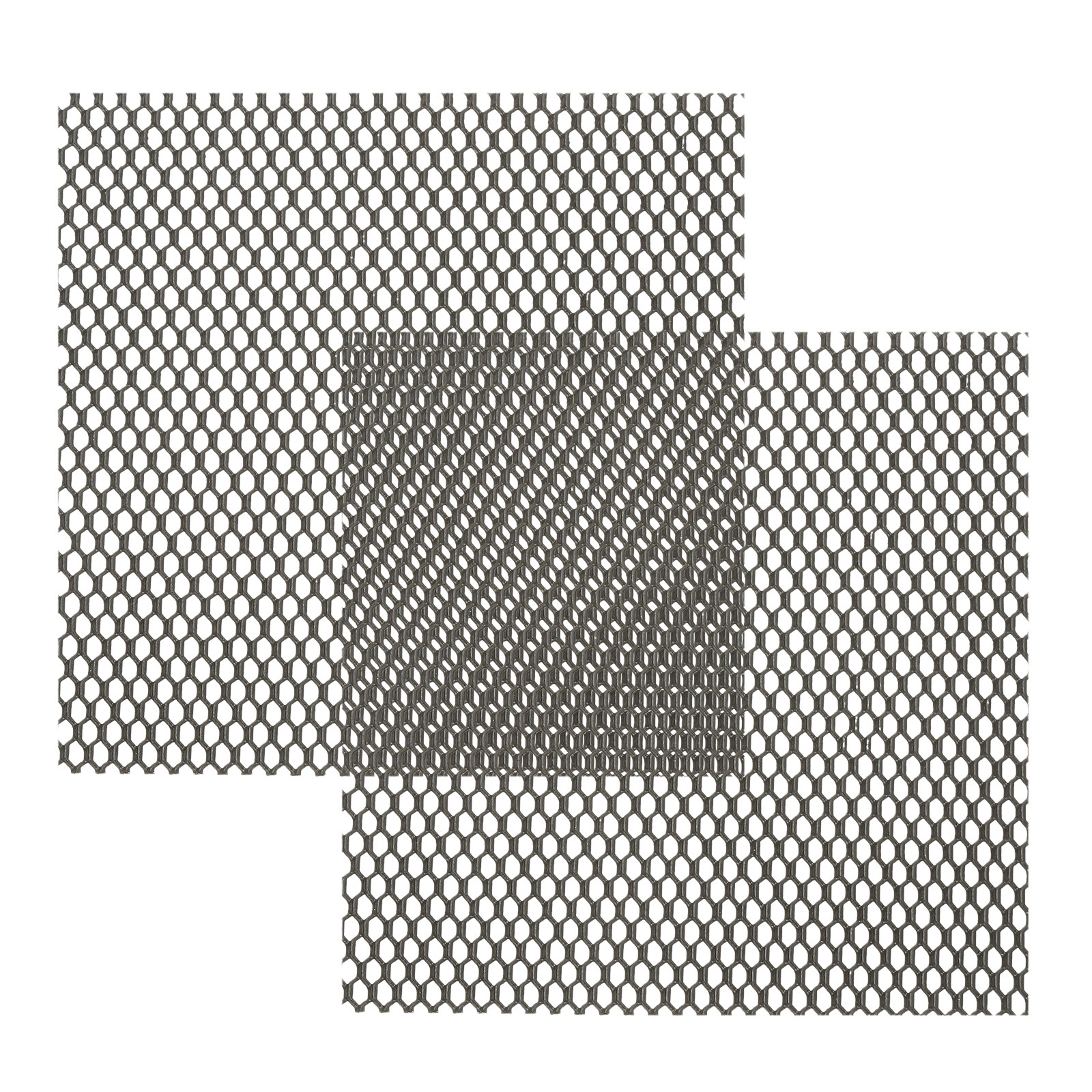 4″L x 4″W Universal Car Grill Mesh, 2Pcs 3x6mm Hexagon Hole, Black