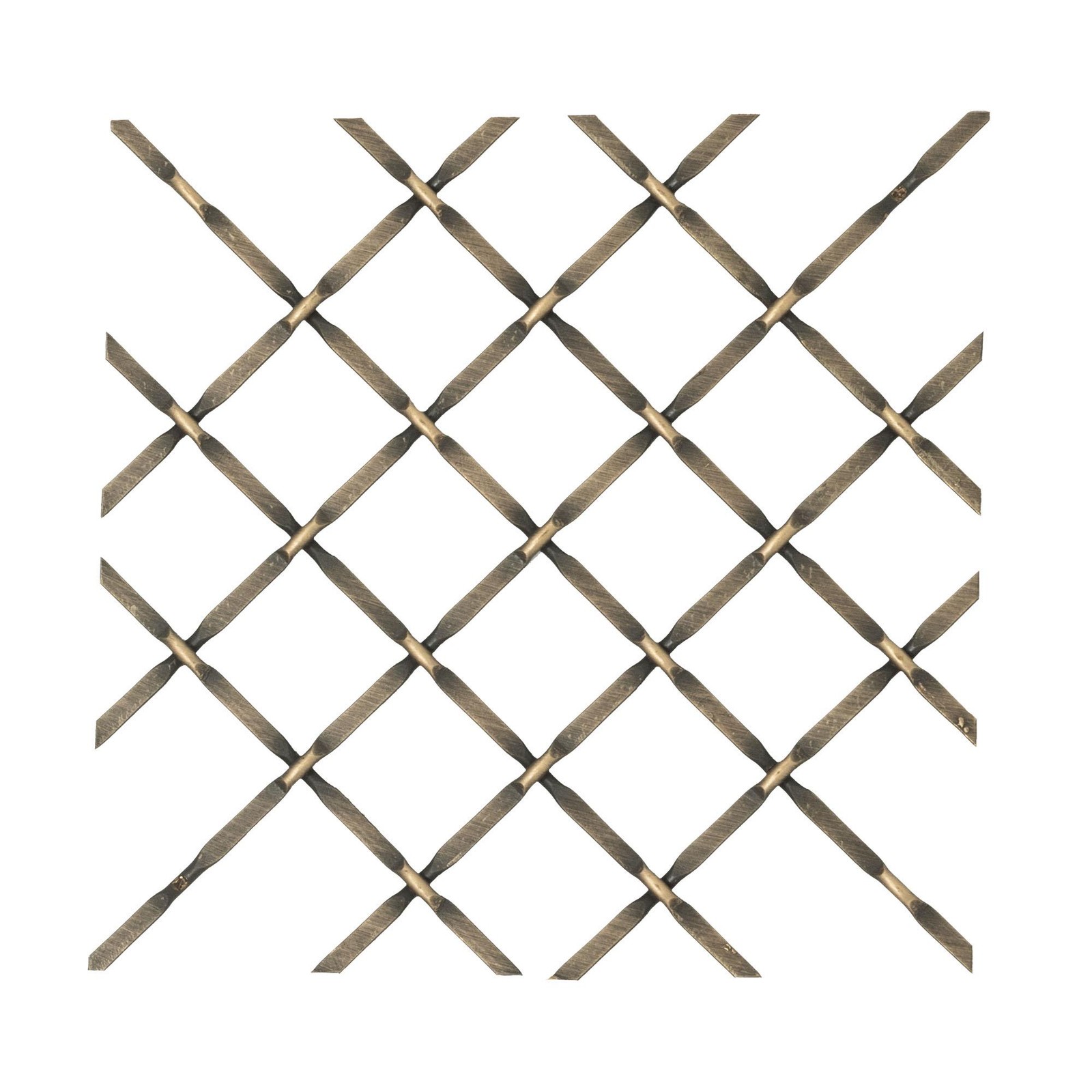 Kent Design 18in x 48in Round Press Crimp | Antique Brass | Woven Wire Grill |
