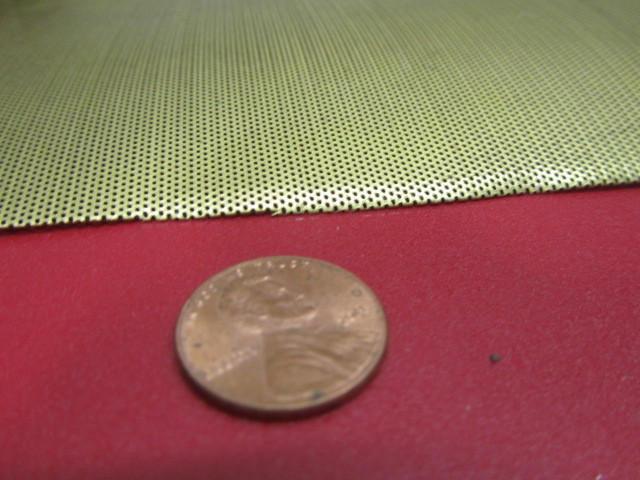 Brass Perforated Staggered Sheet, .016″ Thick x 24″ x Per Ft”, .020″ Hole Dia.