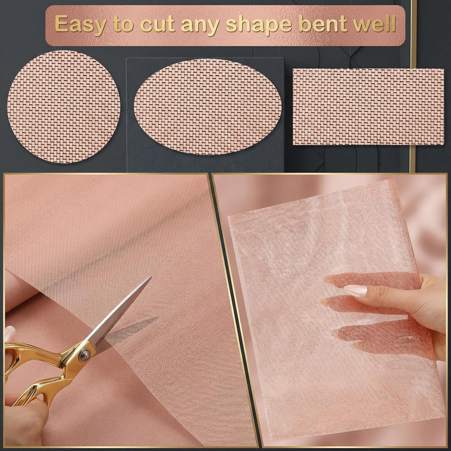 36″ x 10FT Copper Mesh Screen 99.9% Pure Copper 40 Mesh Roll for Crafts and DIY