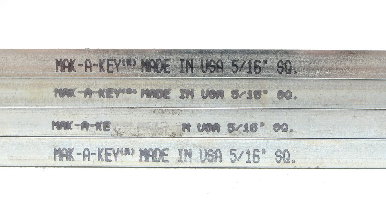 Mak A Key 5/16″ x 5/16″ x 12″ Steel Keystock, 4pc Lot