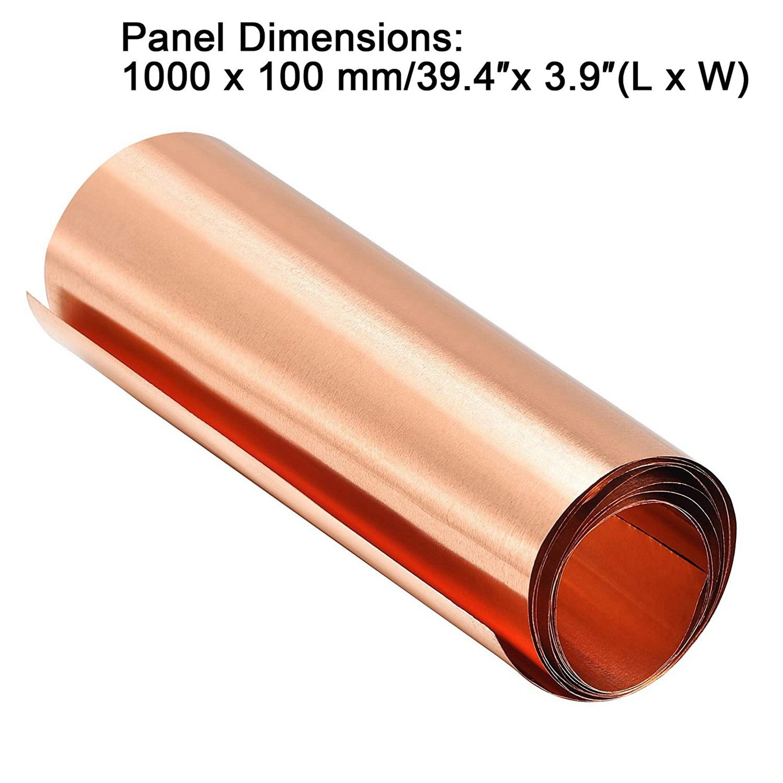 4X Copper Sheet Roll, Metal Foil Sheet 1000mm x 100mm x 0.01mm S5Q66319