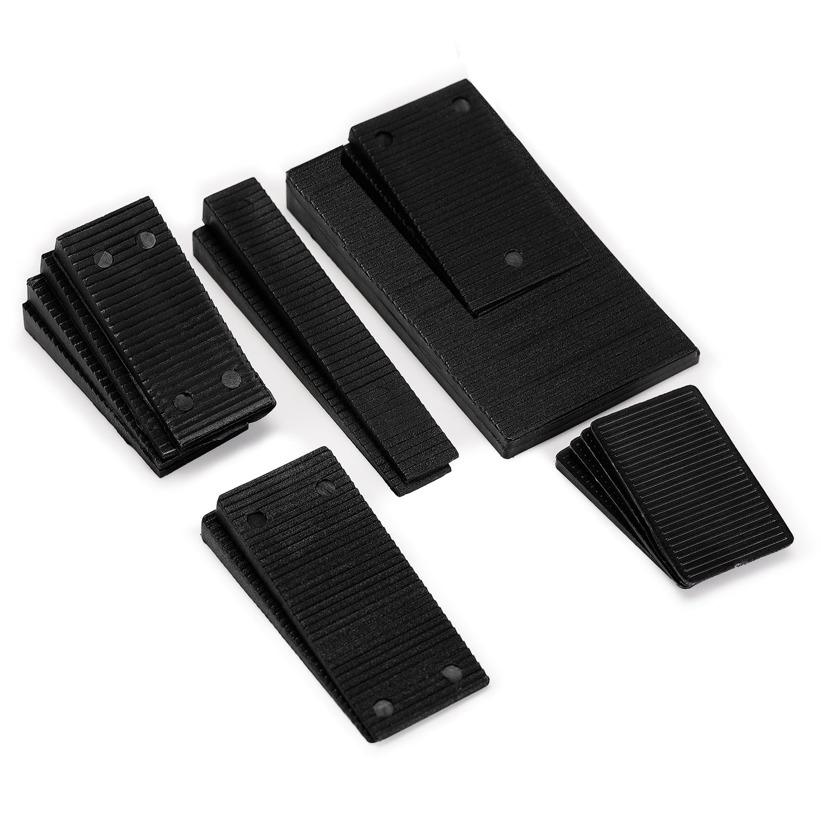 SIDAZON 16 Pack Multiple Size Slopes Black Plastic Composite Shims Leveling W…