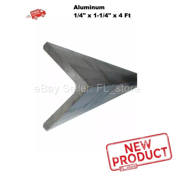 Aluminum Angle Stock 1/4″ x 1-1/4″ x 4 Feet Mill Alloy 6061 90 Degrees NEW