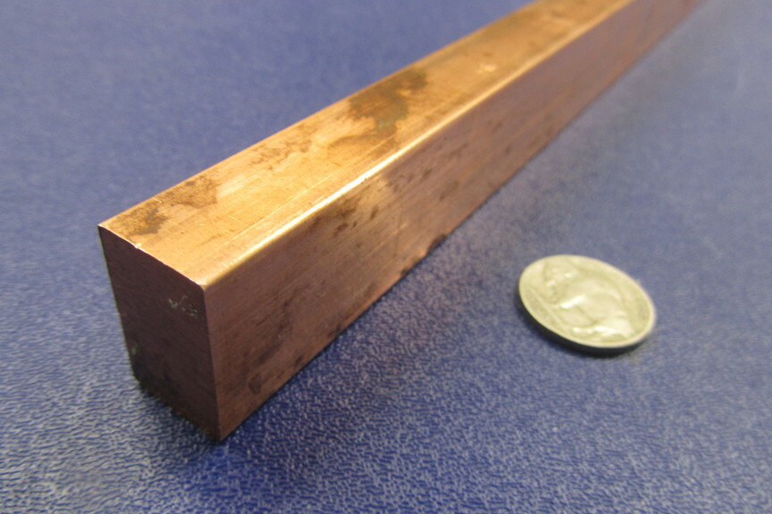 182 Copper Bar 5/8″ Thick x 1.0″ Wide x 3 Foot Length