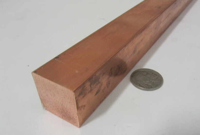 182 Copper Square Bar 1.0″ Thick x 1.0″ Wide x 3 Foot Length