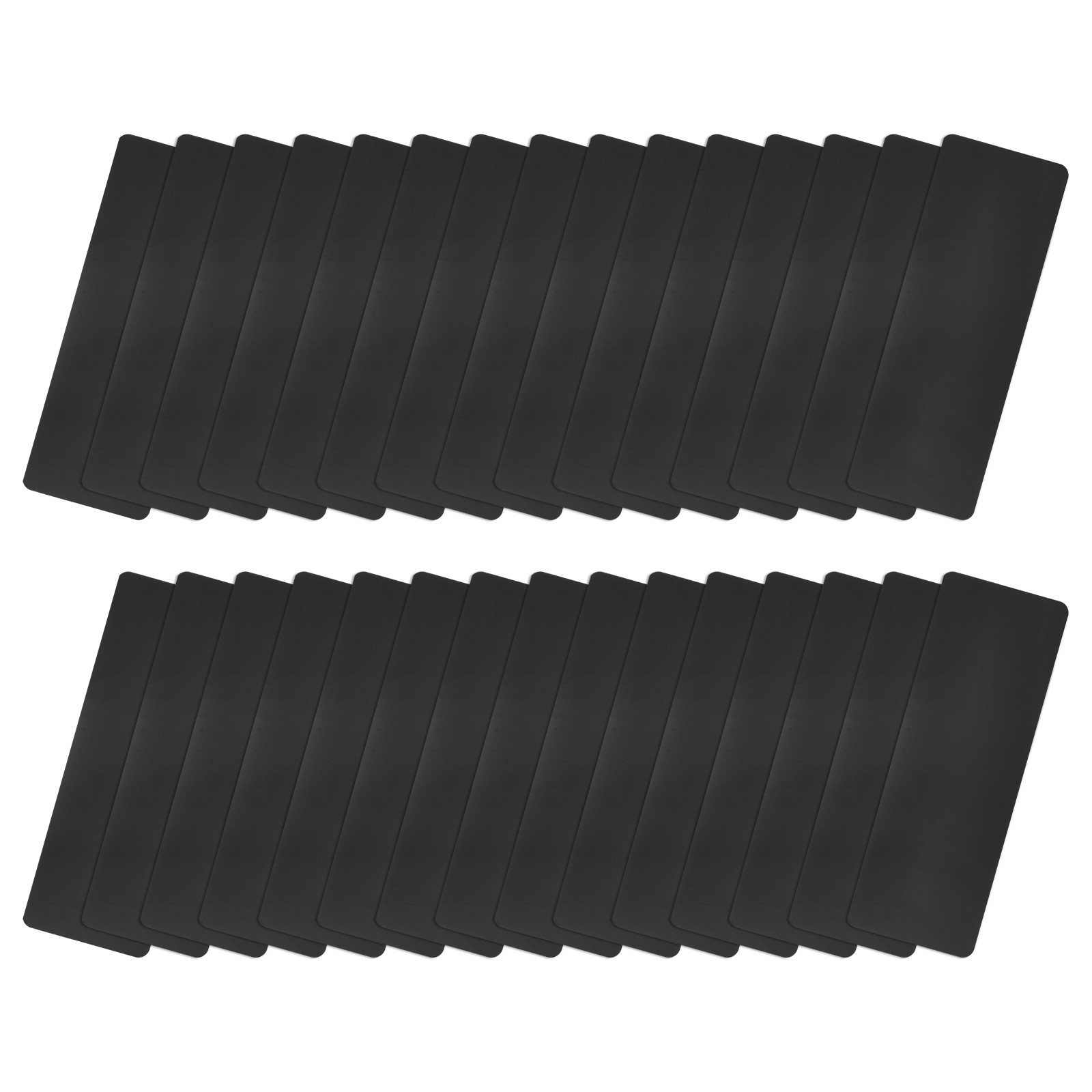 45x15x0.3mm Baking Painted Aluminum Blank Metal Card Black 30 Pcs