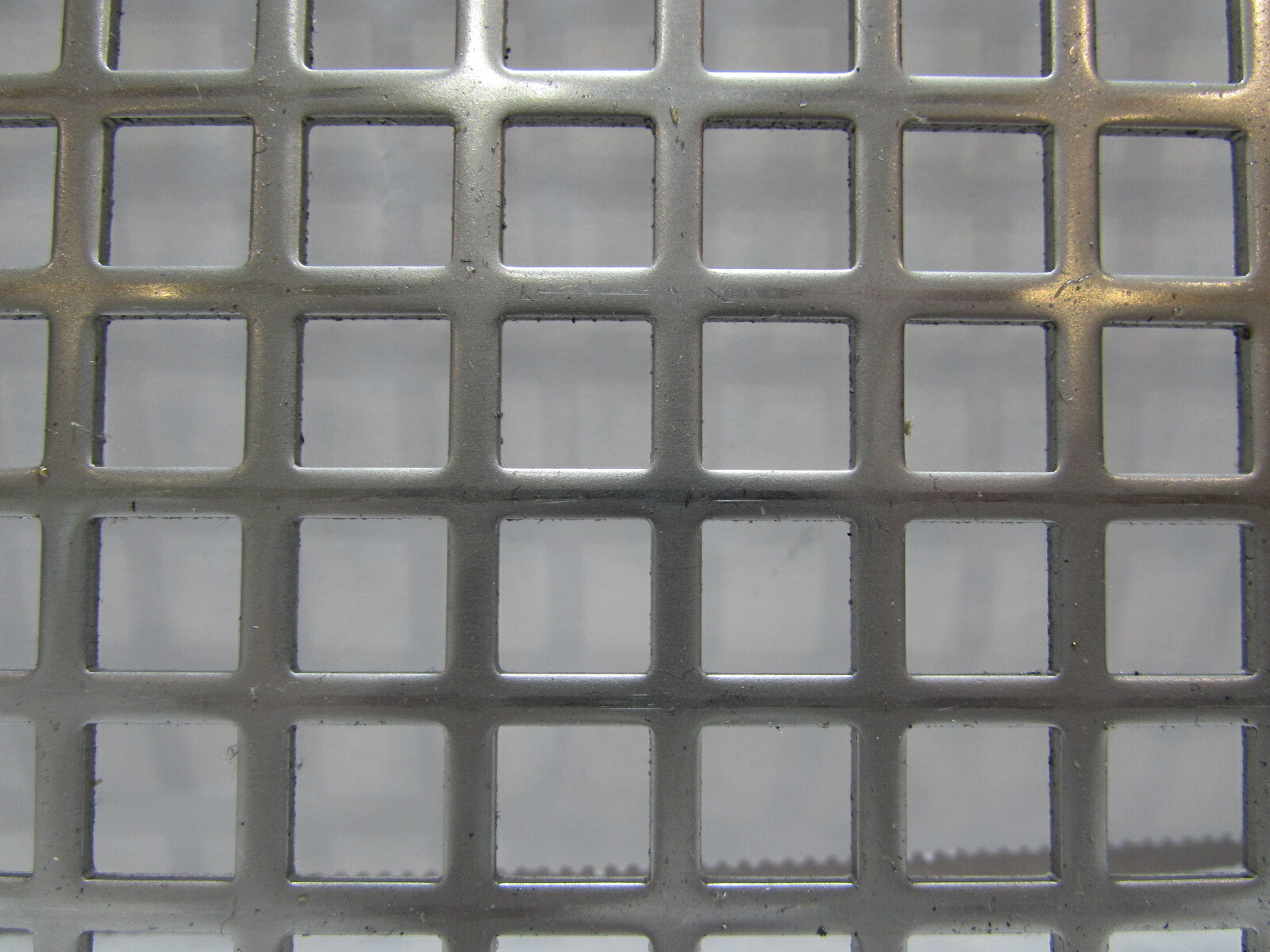 ==3/8″ SQUARE—- 16 GA. STAINLESS PERFORATED METAL —12-1/8″ x 10-7/8″==
