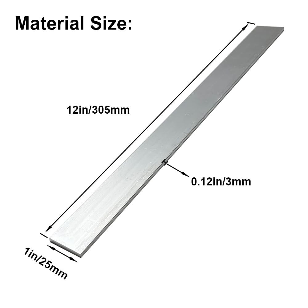 Aluminum Flat Bar 1/8×1 Inch 6061 T6511 Solid Plate Mill Stock 12 Long 2 PCS
