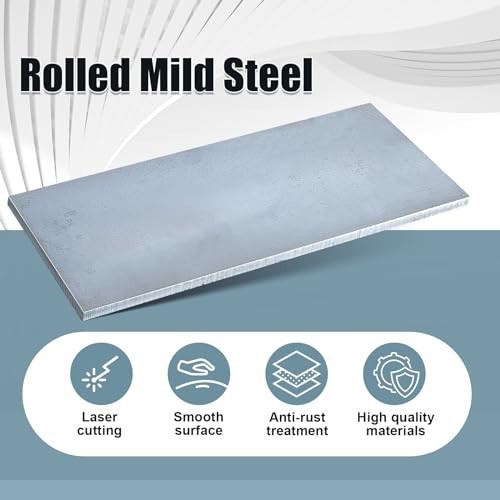 4 Pcs 1/4″ x 6″ x 12″ Hot Rolled Mild Steel Plate – Weldable Flat Stock for Cutt