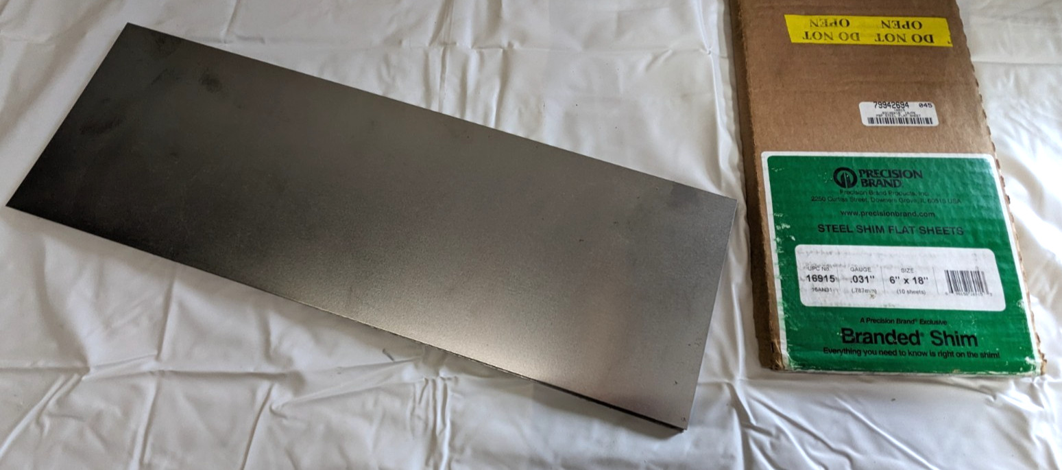 PRECISION BRAND Metal Shim Stock Steel 0.031" x 18" x 6" 16
