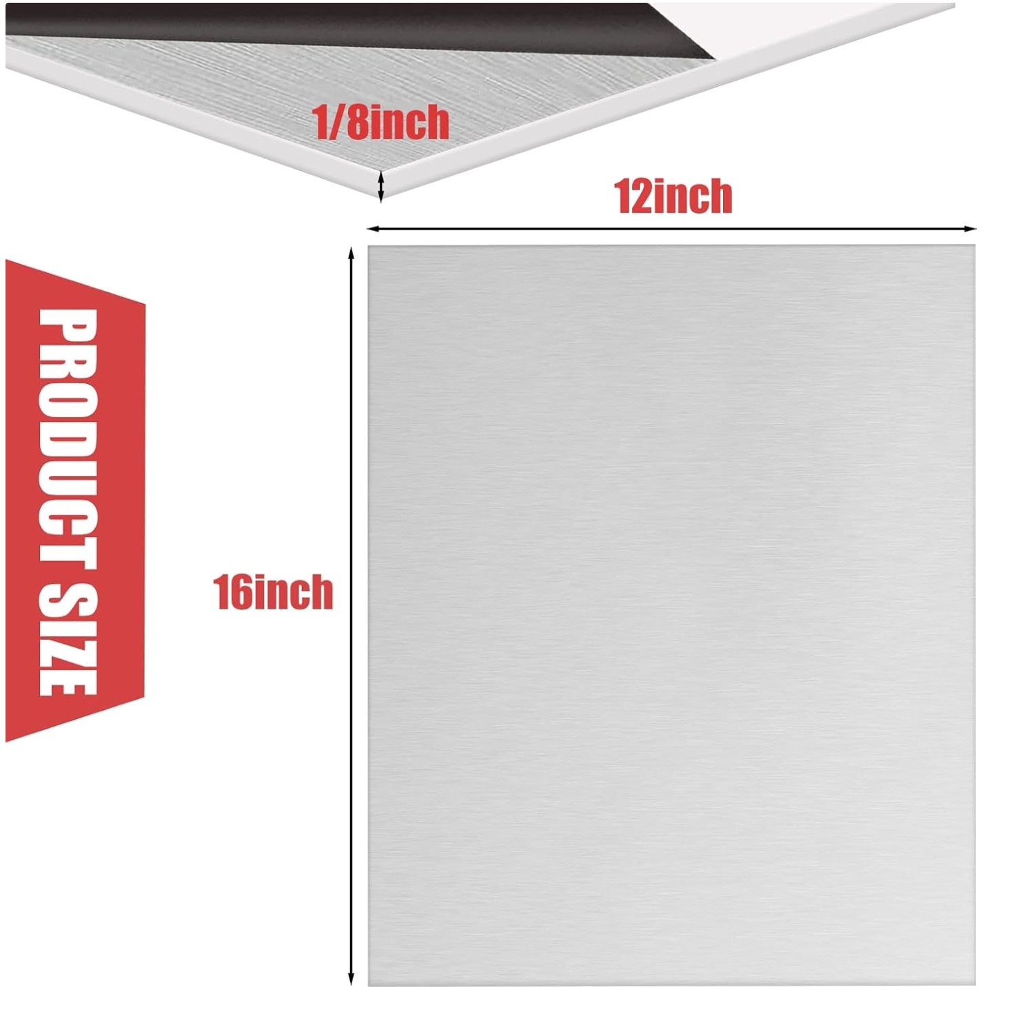 6061 Aluminum Sheet Metal, 12×16″, 1/8″ Thickness – Set of 2