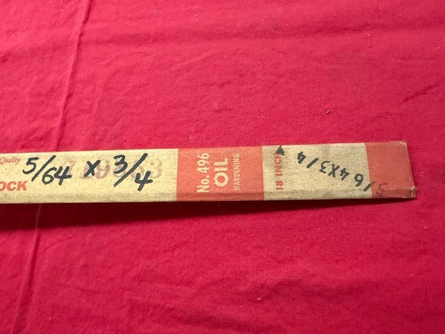 Starrett 5/64 x 3/4 x 18″ No. 496 Oil Hardening Ground Flat Stock – Rust – Old