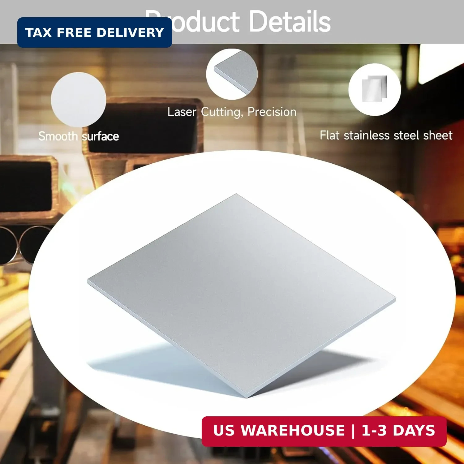 304 Stainless Steel Sheet – 12″ X 12″ X 1/8″ Thin Stainless Steel Plate 1/8 Inch
