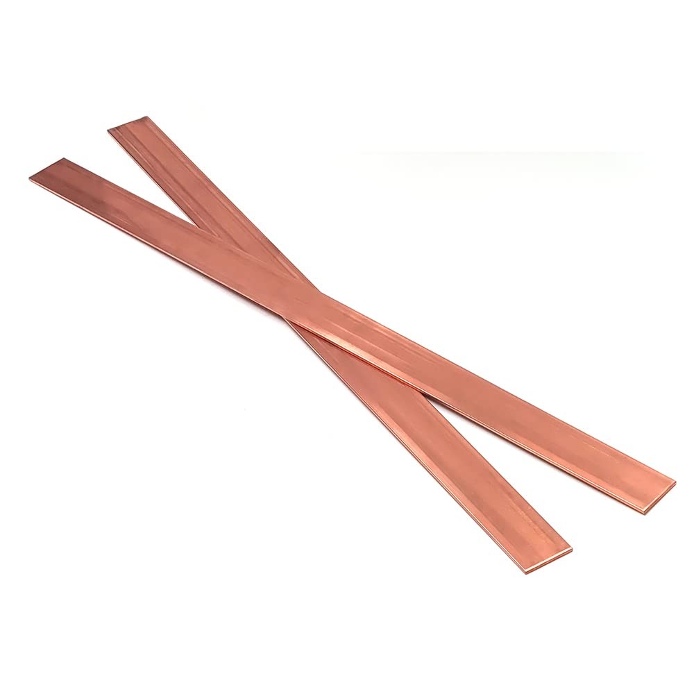 2 PCS C110 Copper Flat Bar, 1/8 x 1 x 15.7 3x25x400mm, 99.9 Pure Bus Bar
