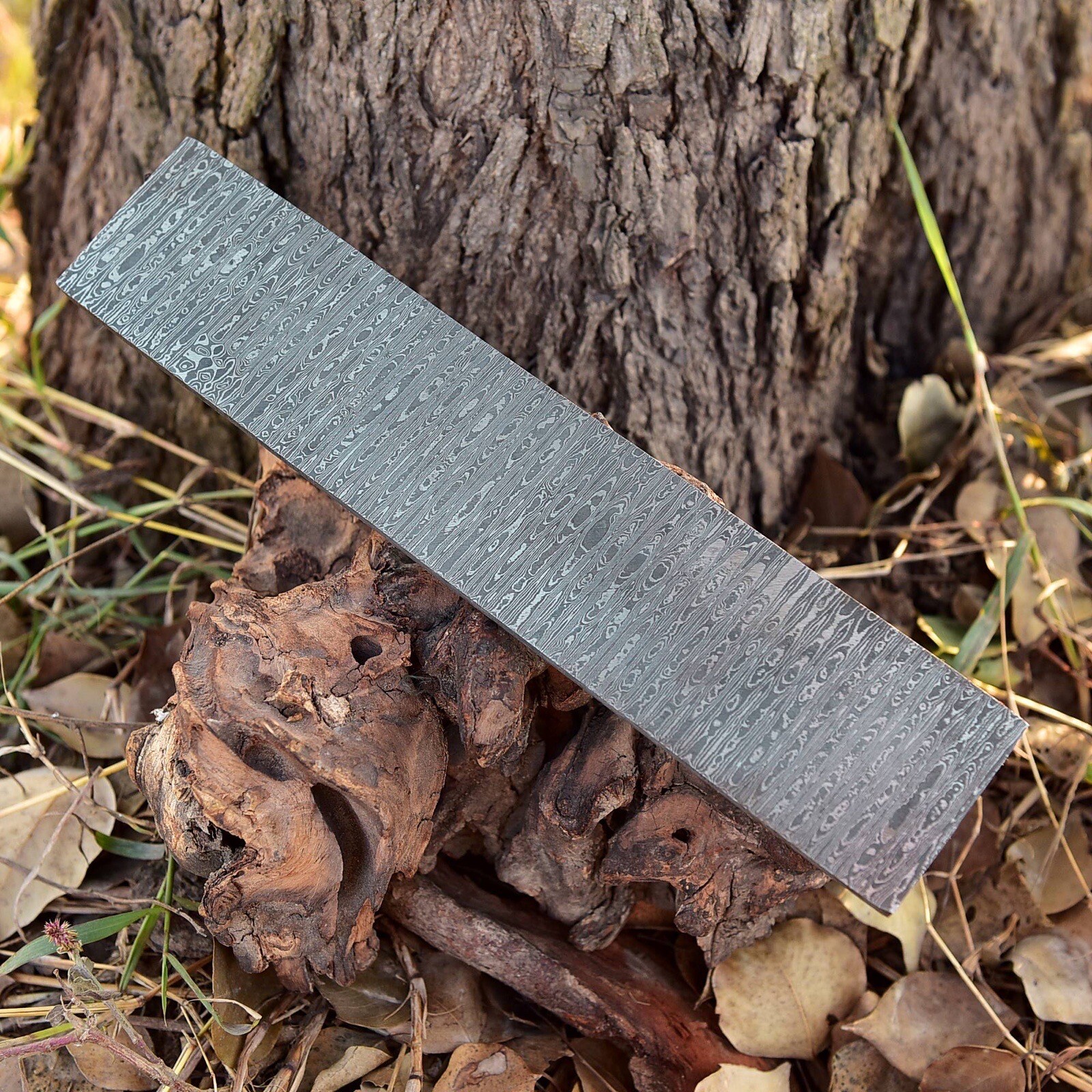 7 MM Hand Forged DAMASCUS STEEL PLATE 10”x 2”Flat Bar Billet Bar Ladder Pattern