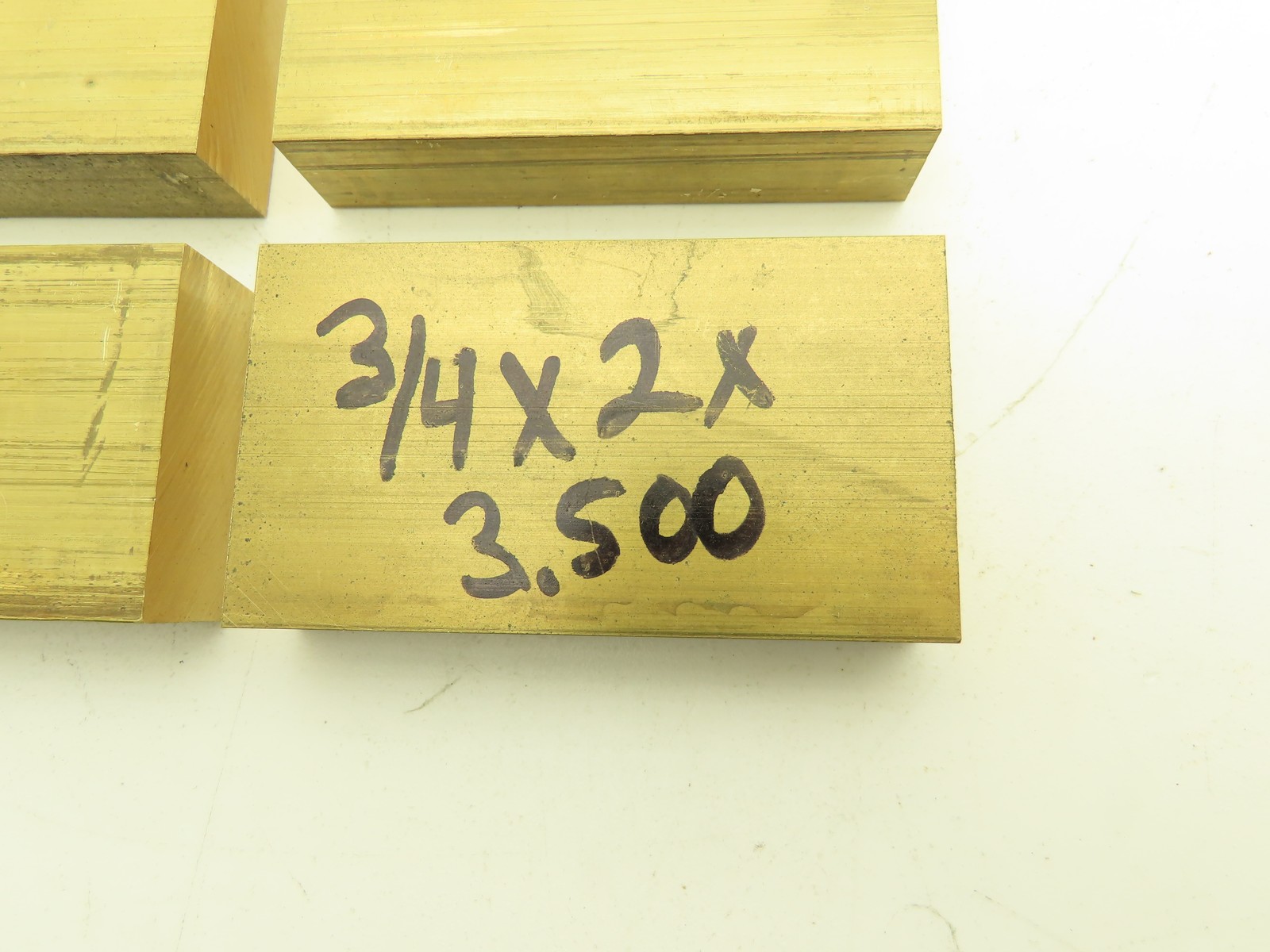 360 Yellow Brass Stock Rectangle Flat Bar 3/4″x 2″x 3-1/2″L Lot of 4pcs