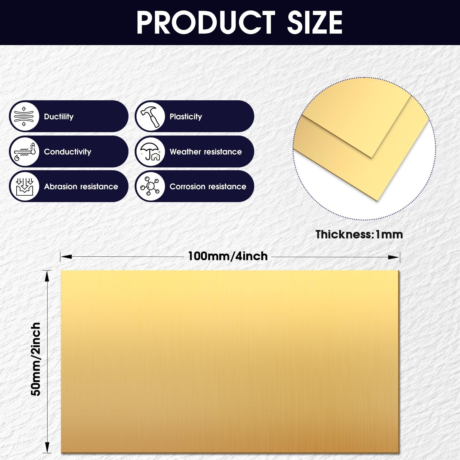 2 Pack 1mm Thick Brass Sheets 2×4 Inch – Seamless Cutting for DIY Masterpieces
