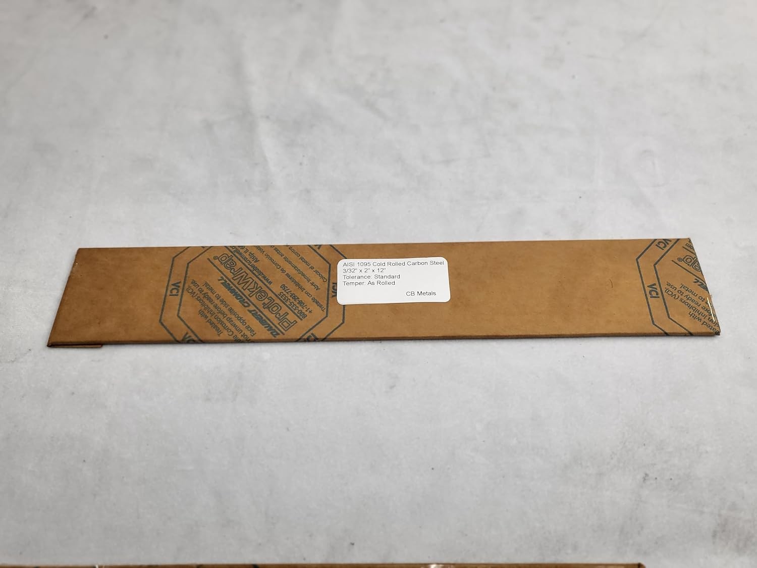 1095 Cold Rolled Carbon Steel 3/32″ x 2″, 12″ bar, Knife Making Stock, Billet