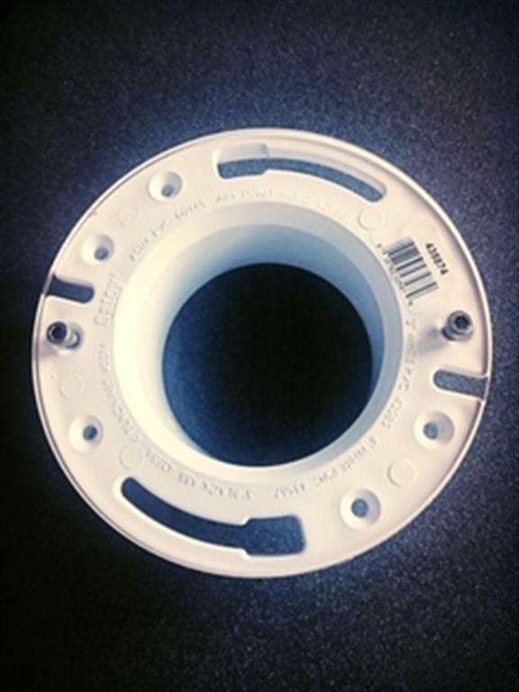 Toilet flange cover, clear acrylic, 2 fasteners.