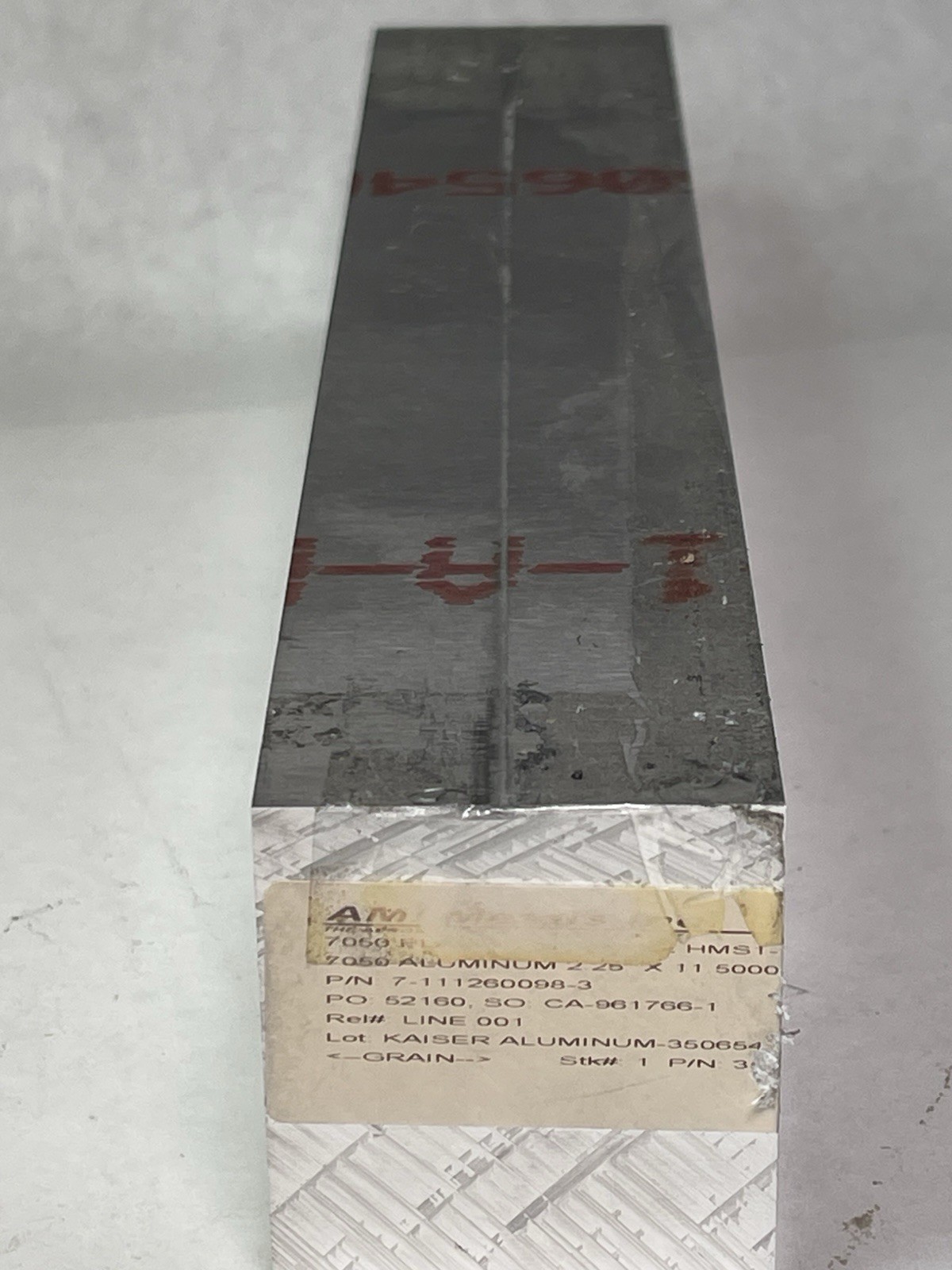 2.250″ Aluminum 7050-T7451 Plate 2.250″x11.500″x2.00″w/Certs Qty. 1 (25JN57)
