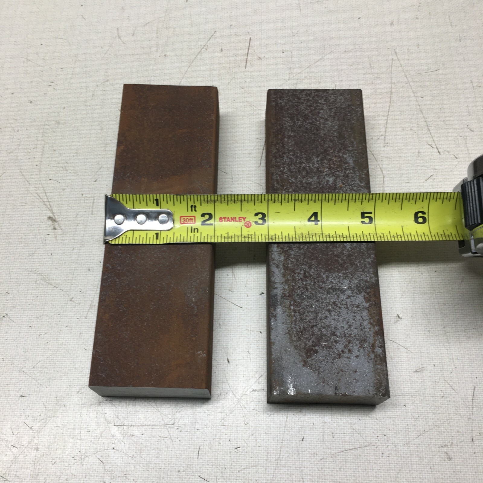 1″x2″x6″ A-36 Hot Rolled Steel Bar, 2 Pieces.