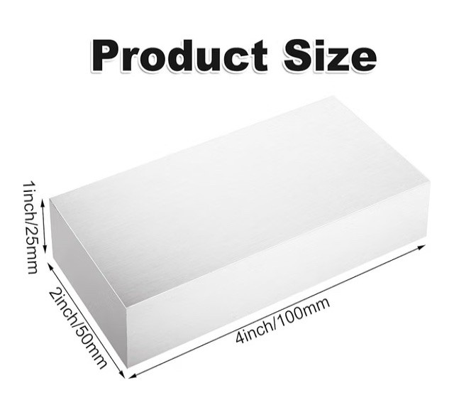5PCS 1x 2 x 4 Inch Square Aluminum Flat Bars, 25 MM Thickness T6 Solid New Stock