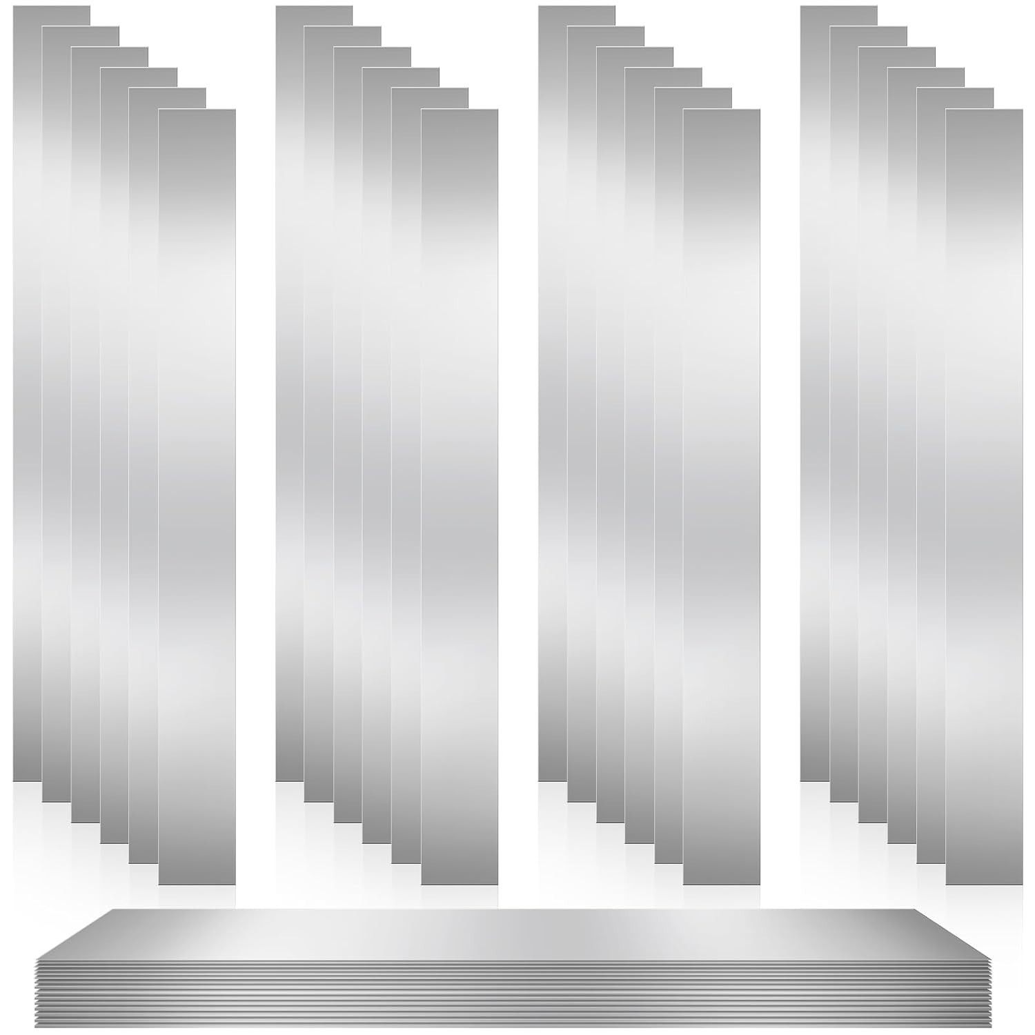 Metal Shim Stock Assortment: 24 Pcs of Durable 12” x 1” Stainless Steel Strips