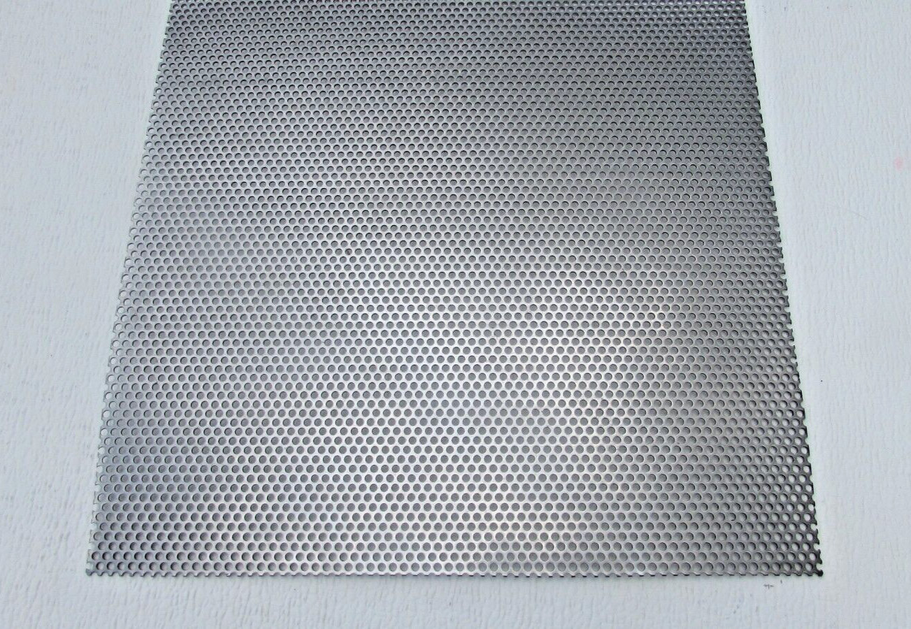 1/8″ HOLES 18 GAUGE 304 STAINLESS STEEL PERFORATED SHEET–11 ” X 23″