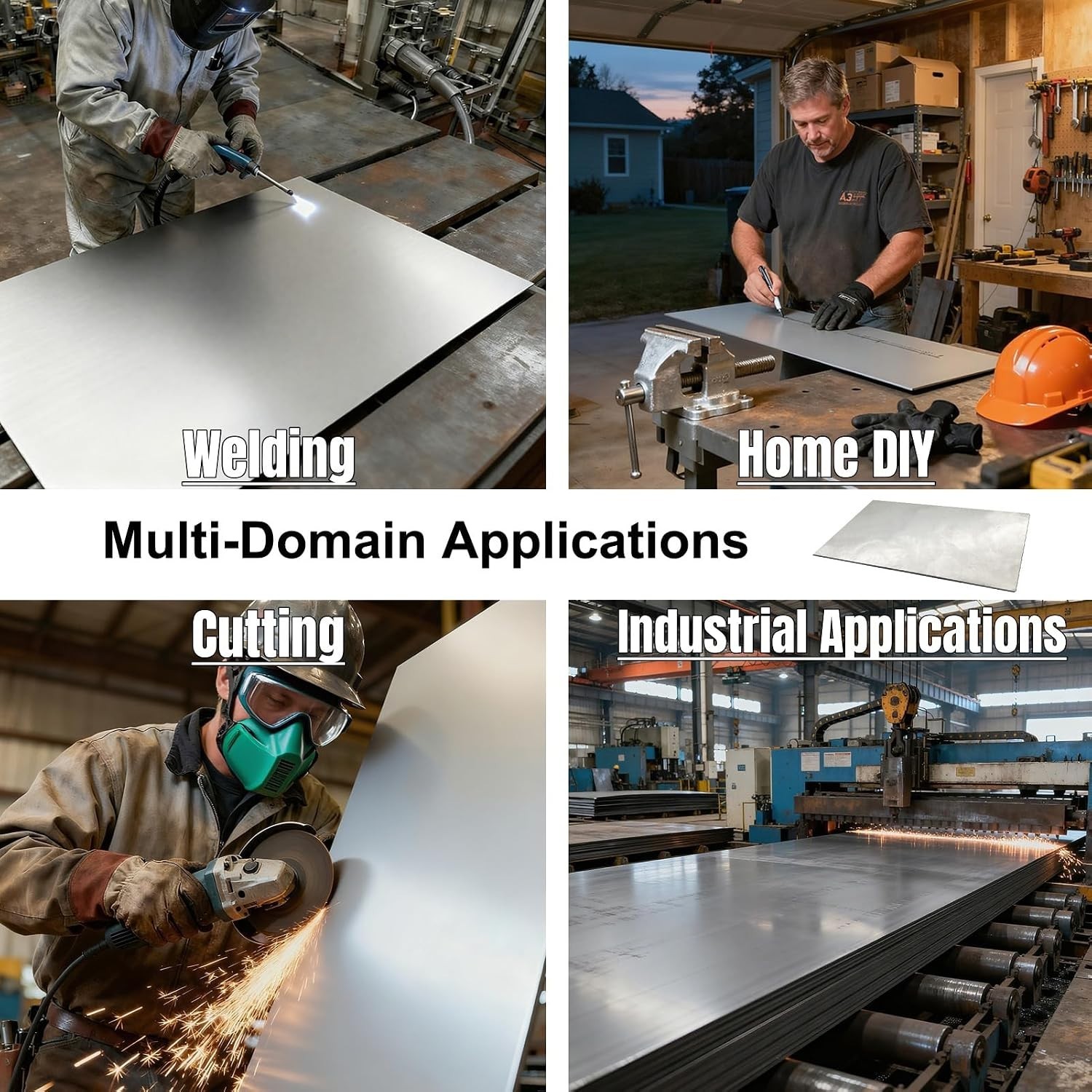 4-Pack A36 Cold Rolled Steel Plates – 12×16 Inches, Ideal for Welding Projects