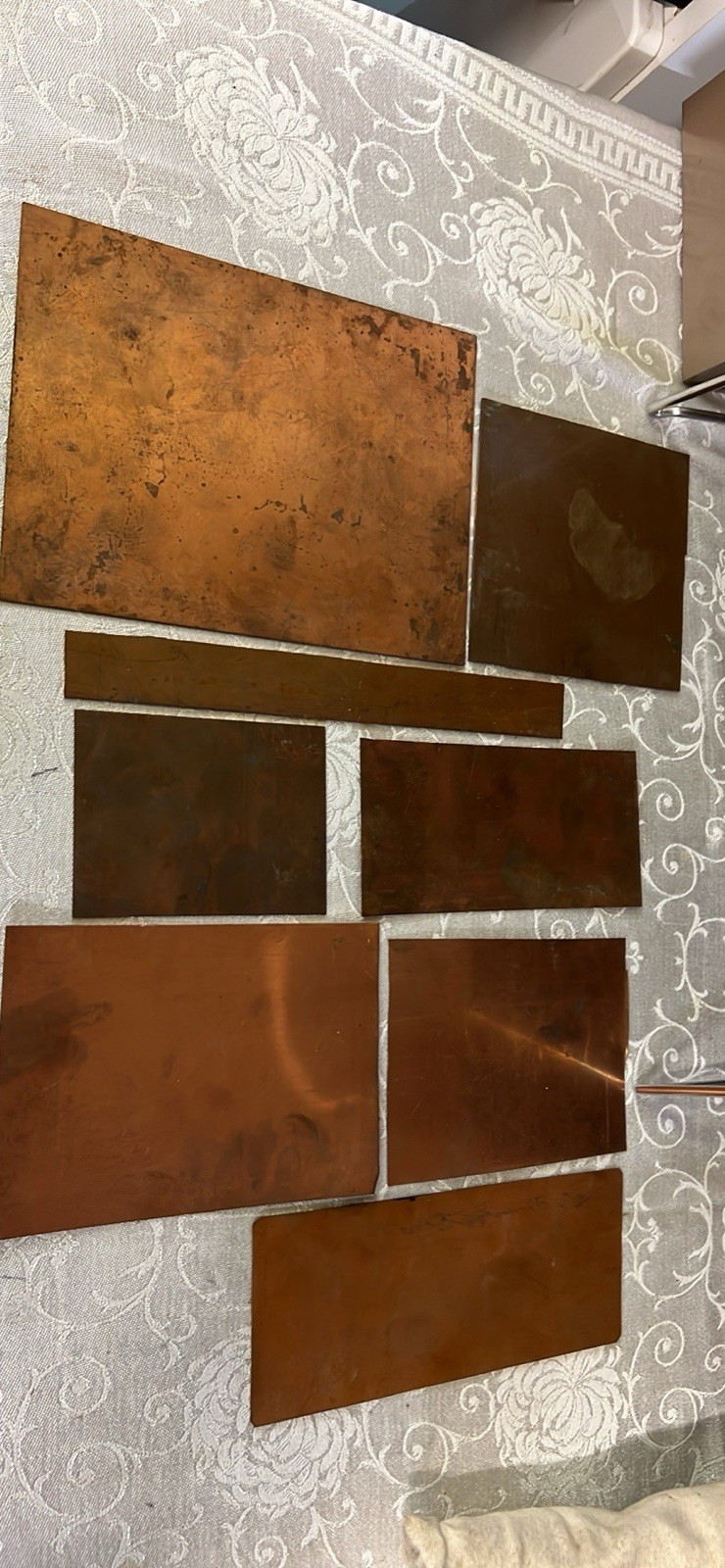8 Pieces Copper Sheets Plates for Crafts/ Enamel Various SizesNew/old Inventory
