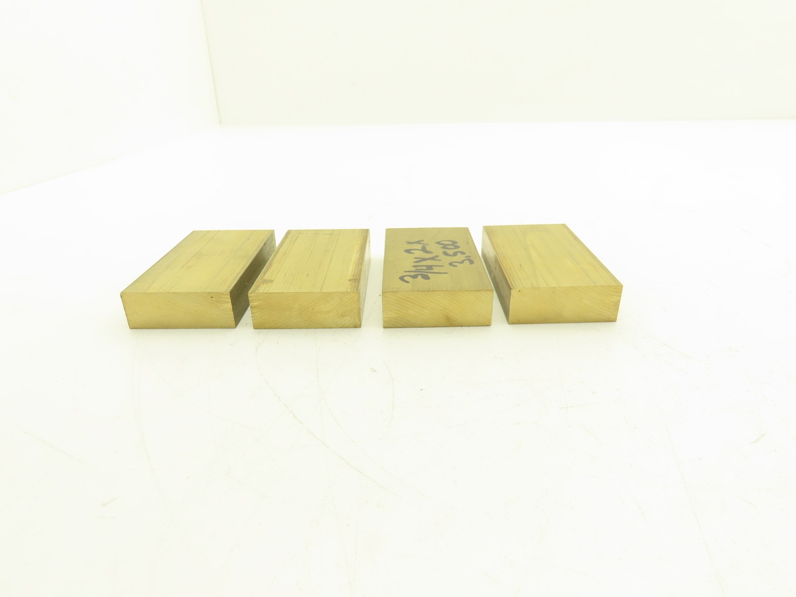 360 Yellow Brass Stock Rectangle Flat Bar 3/4″x 2″x 3-1/2″L Lot of 4pcs