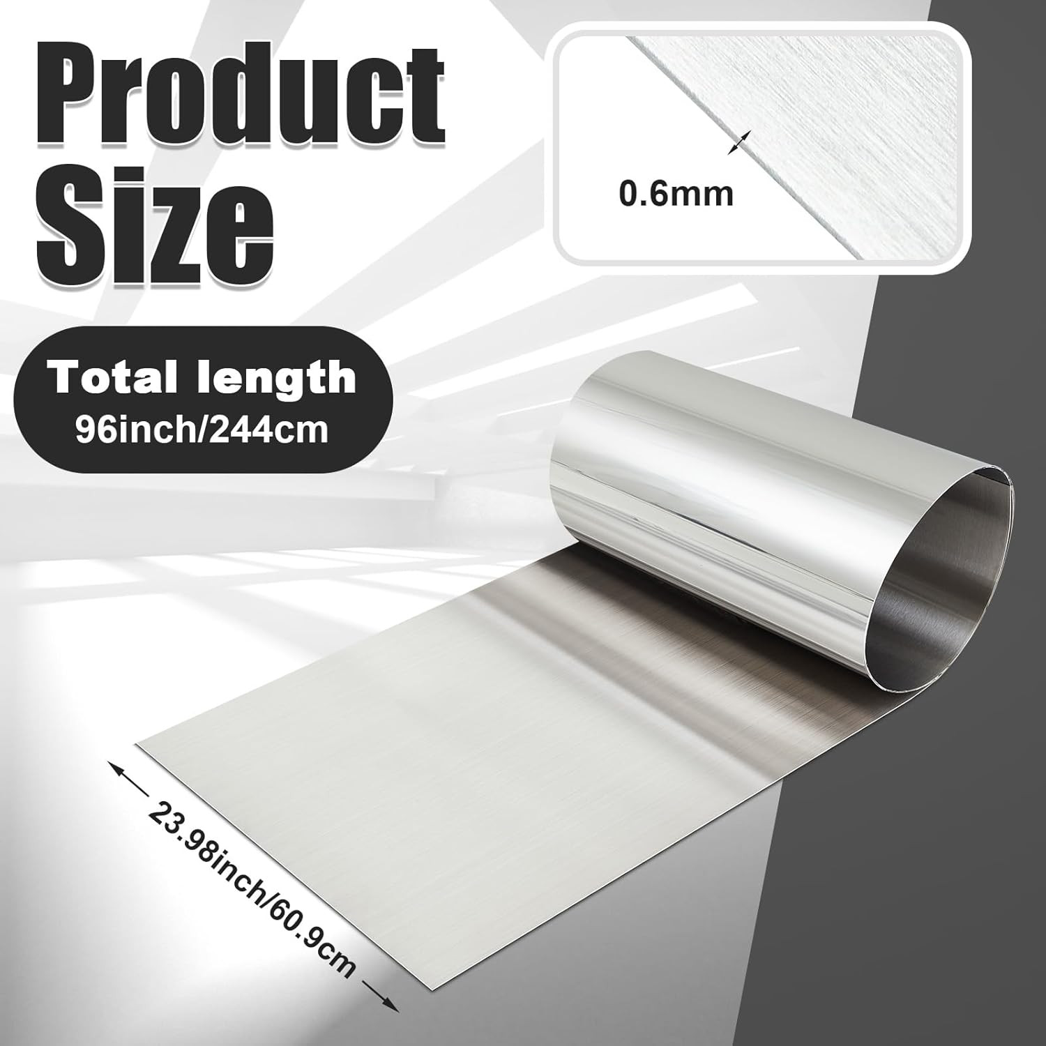 Morningro 430 Stainless Steel Sheet Metal 24 X 96 Inches 24Ga Metal Plates Panel