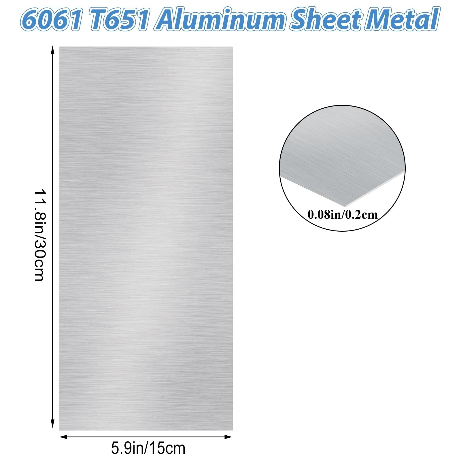 4 Pack 6×12 Aluminum Sheet Metal 5/64″ (0.08″) Thin Plates, Polished, Crafting &