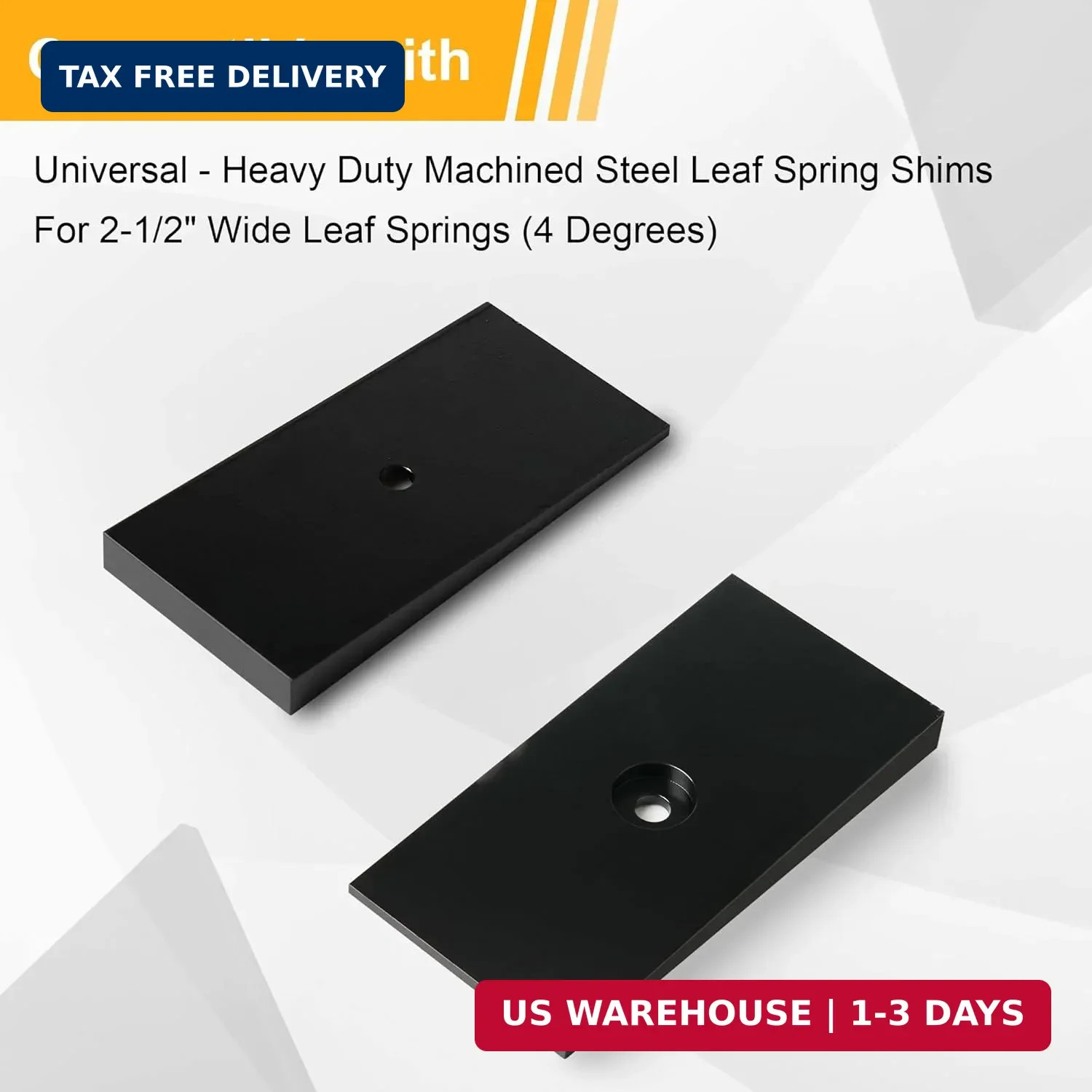 2.5″ Wide 4° Degree Steel Leaf Spring Shims 800061 2PCS (Black)