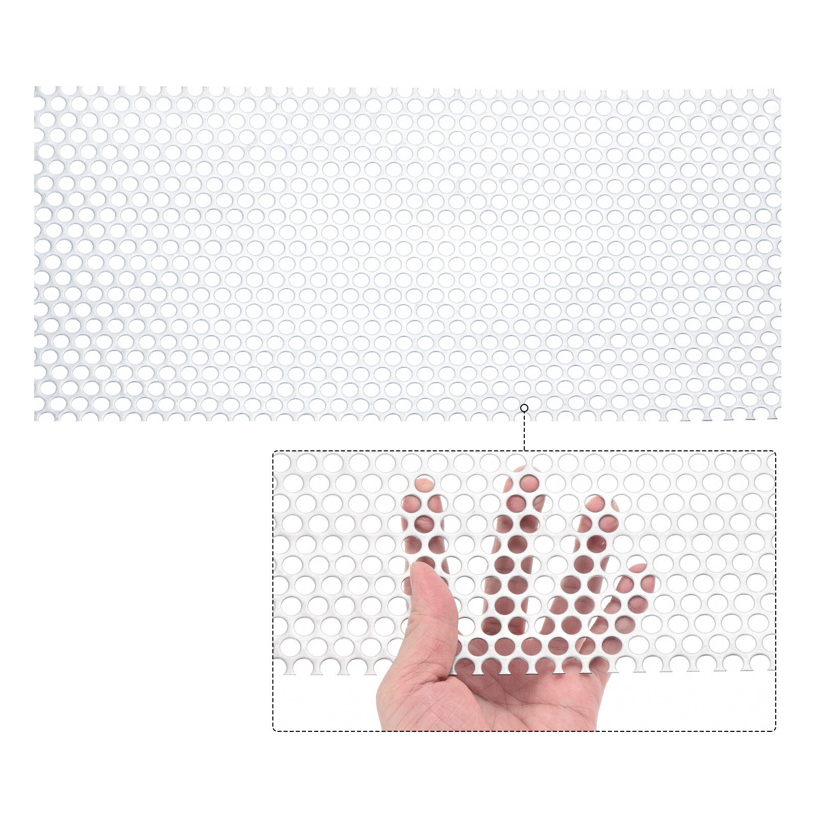 Stainless Steel Perforated Sheet 19GA Metal Mesh Plate Screen Meshes 15.7″x7.9″