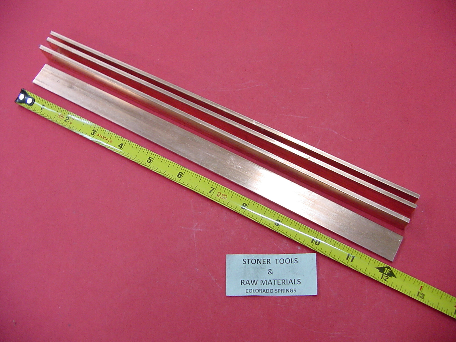 7 Pieces 1/8″ x 3/4″ C110 COPPER BAR 12″ long Solid Flat Mill Bus Bar Stock H02