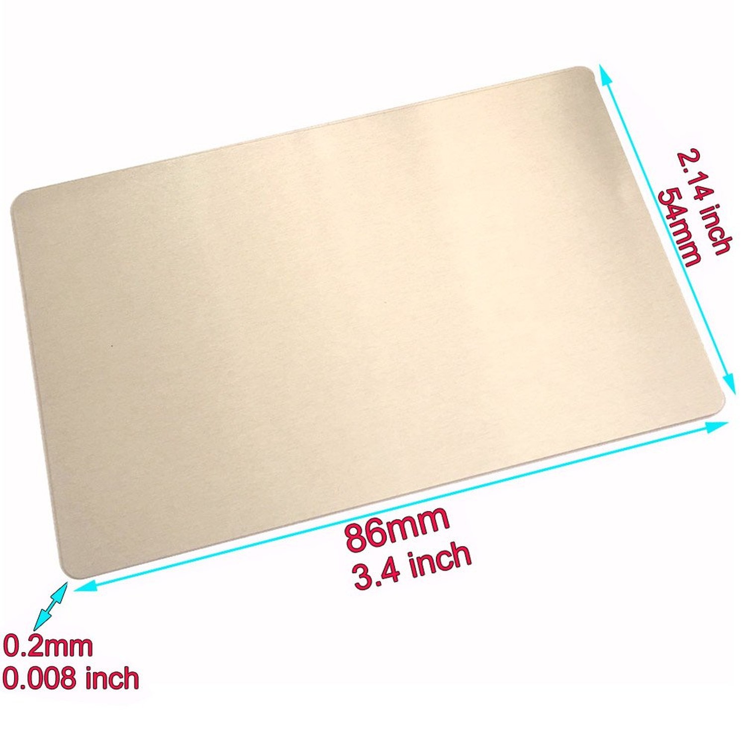 Thin 100PCS Aluminum Alloy Metal Card Plate 3.4 X2.13X0.008 inch for Laser En…