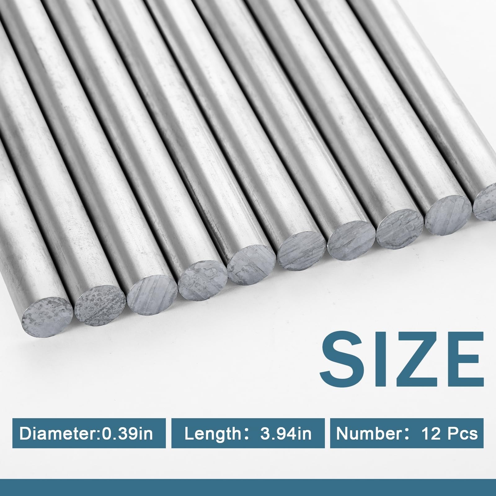 12 Pcs High Purity Zinc Rods 99.995% Anti-Corrosion Anodes for Experiments 3.94″