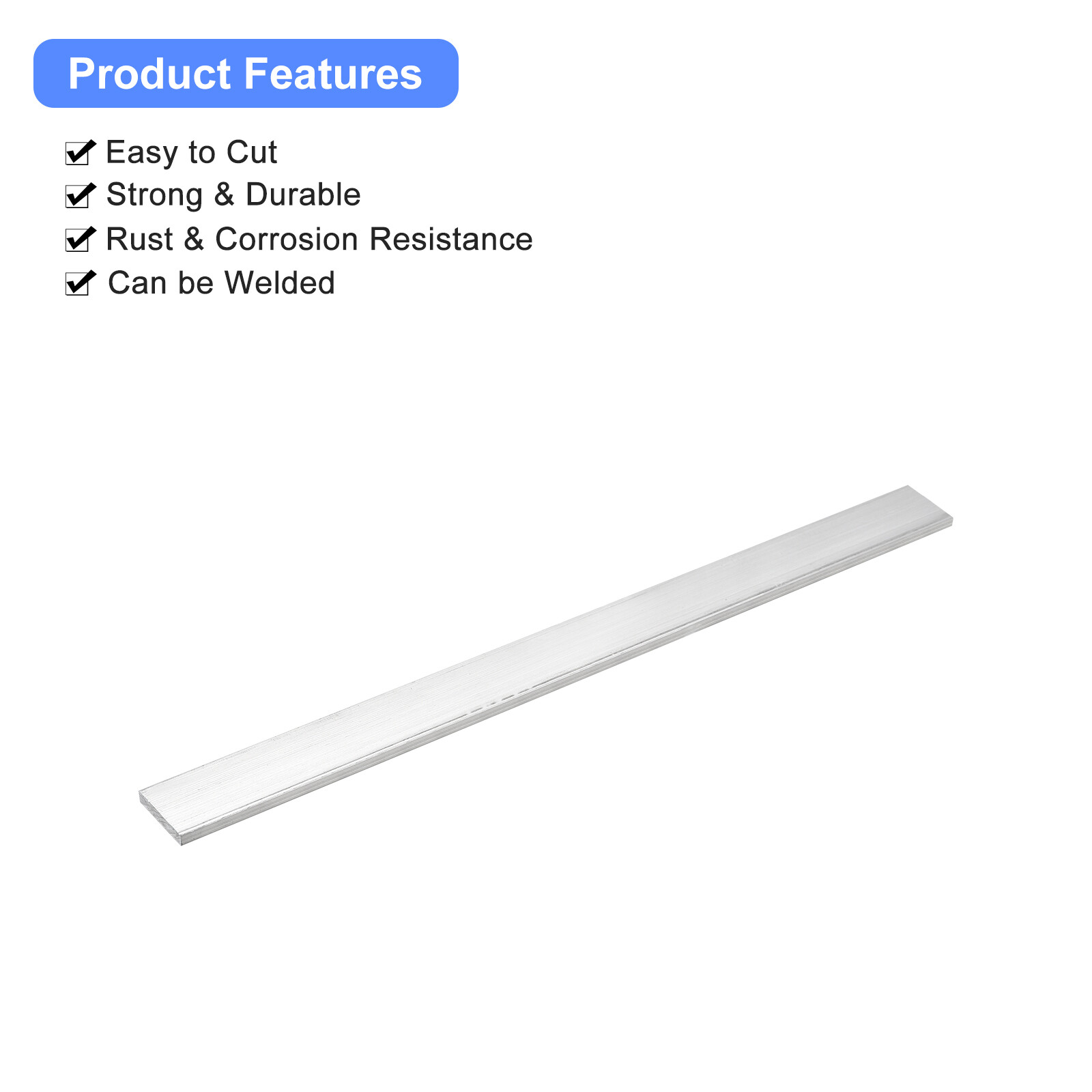 2pcs Square Aluminum Bar 3/16″ Thick 1″ Width 12″ Length