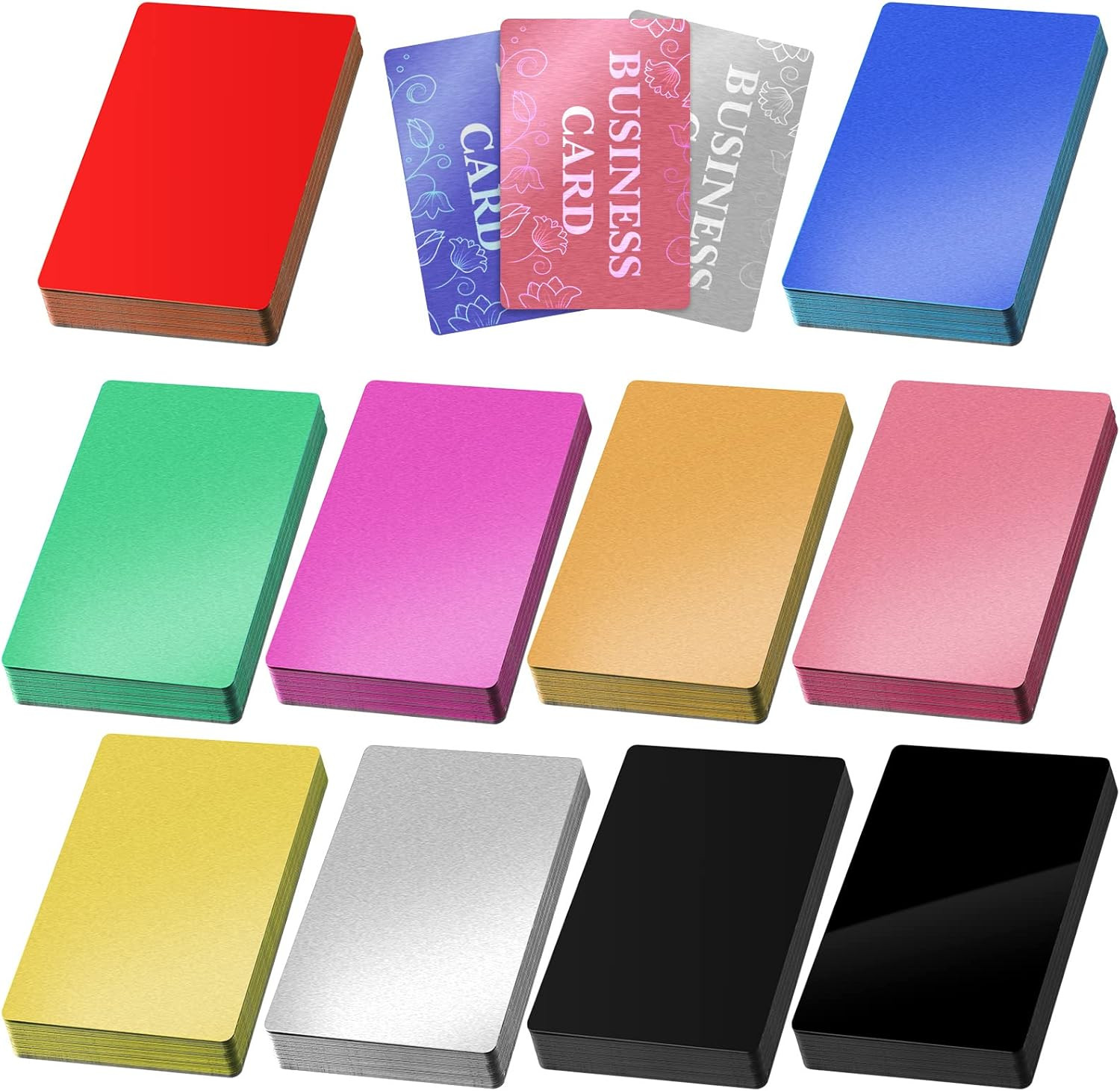 Marspark 300 Pcs Metal Engraving Blanks Multipurpose Aluminum Sheet Metal Busine