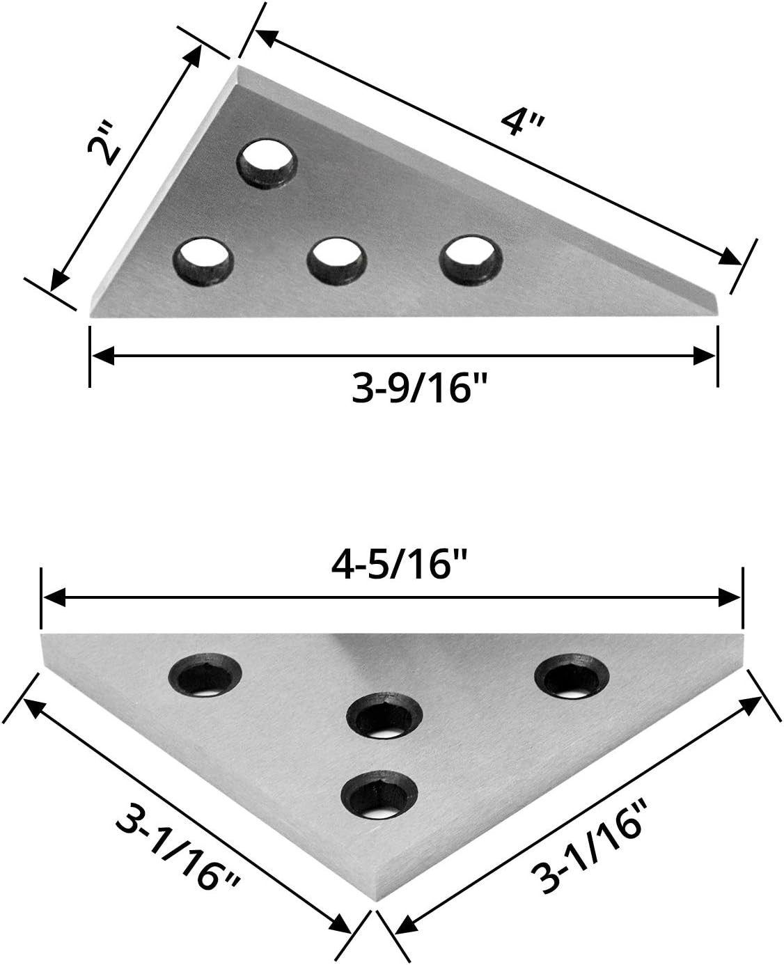 QWORK Solid Angle Plate Set, 2 Pcs Triangle Angle Block, 30-60-90 Degree&45-45-9