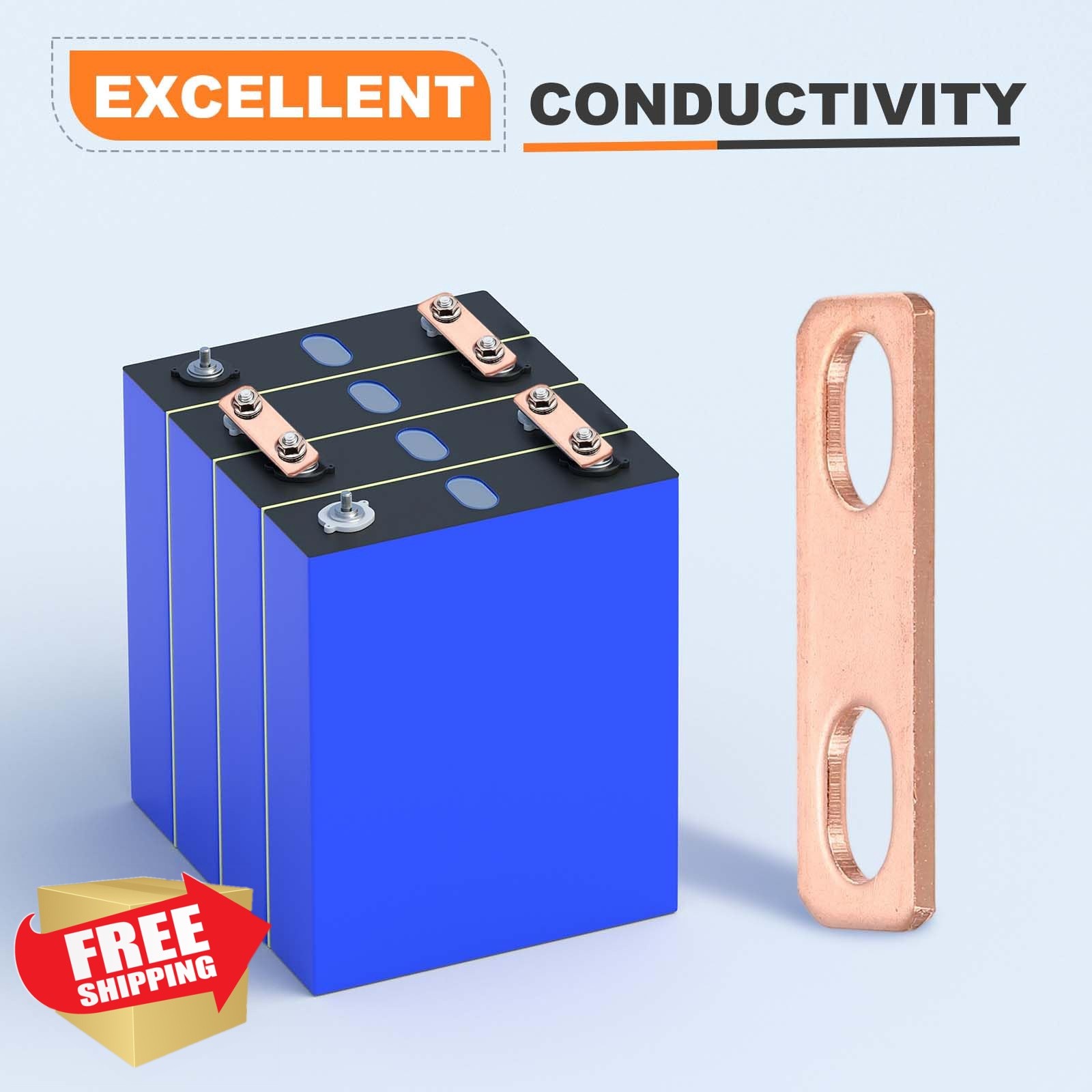 MECCANIXITY 8 Bus Bars Copper Red 49x12mm