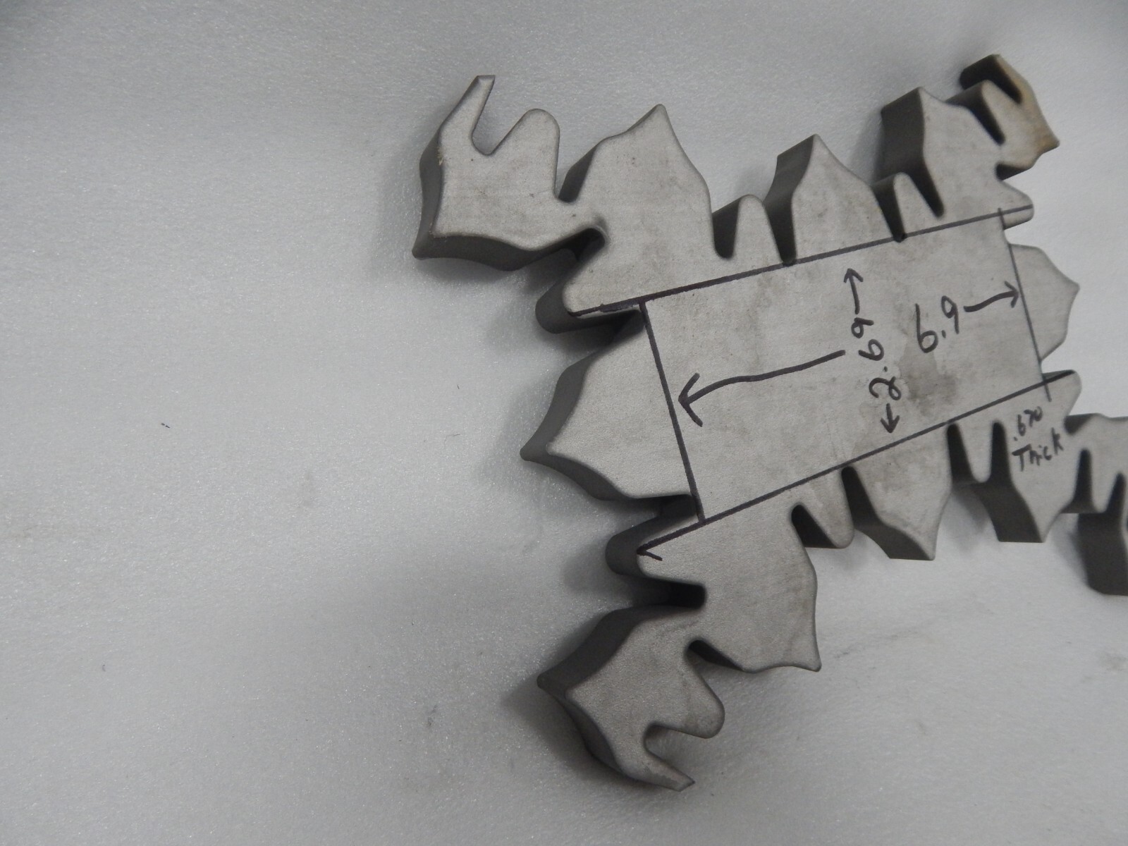 INCONEL 718 2.69X 6.9 X .670 see pic for details Plate Sheet 11/16 ,5/8