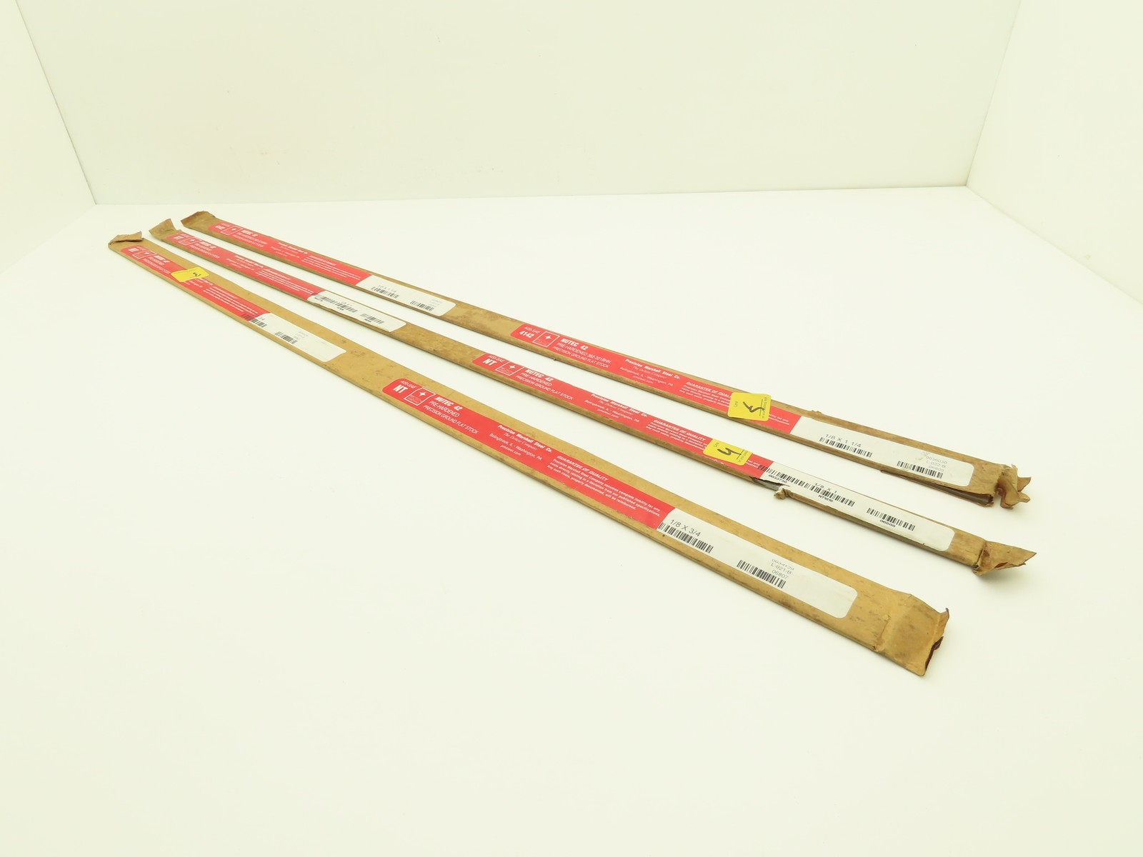 4142 Alloy Steel Ground Flat Bar 1/8″thick 36″L 1″, 3/4″, 1-1/4″Width Lot of 3