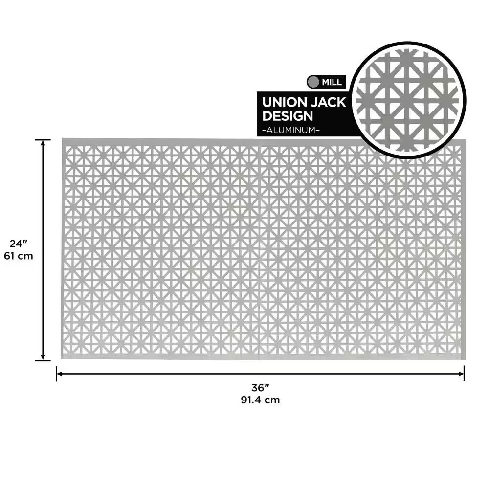 24 In. X 36 In. Union Jack Aluminum In Silver | Sheet Free Ship NEW